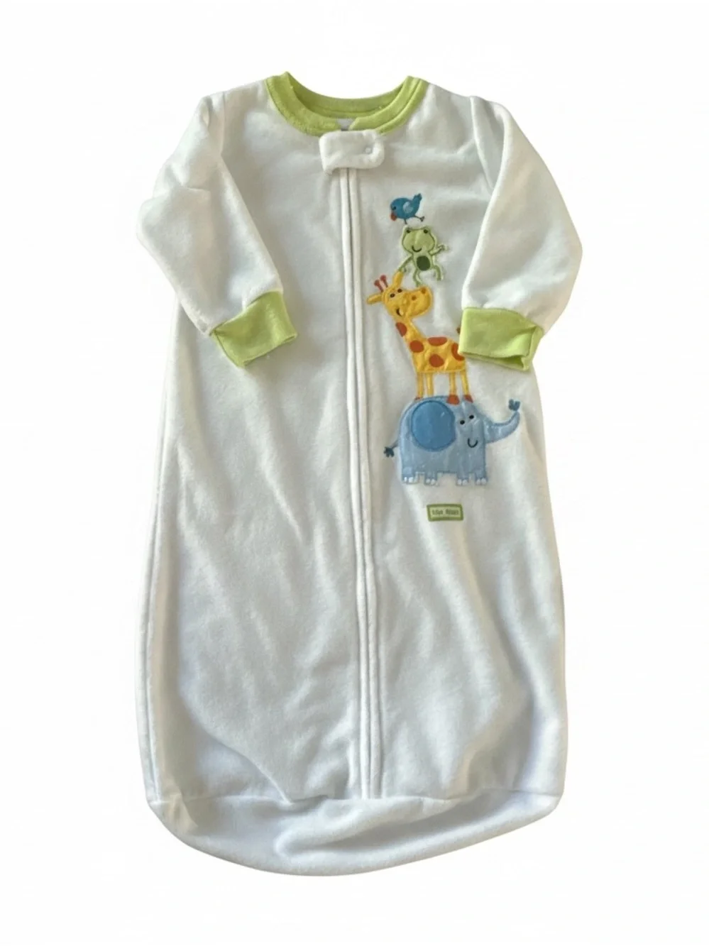 Carter's Sleep Sack 0-9 Months White Green Fleece Full Zip Baby Wearable Blanket